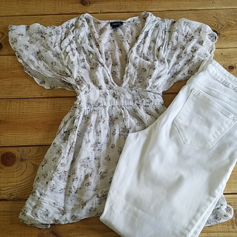 Floral Empire waist top